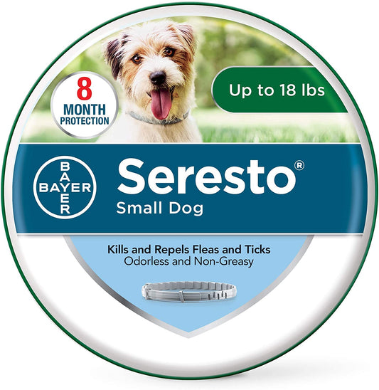 Seresto Flea and Tick Collar for Dogs 8-Month Flea and Tick Collar for Small Dogs Up to 18 Pounds