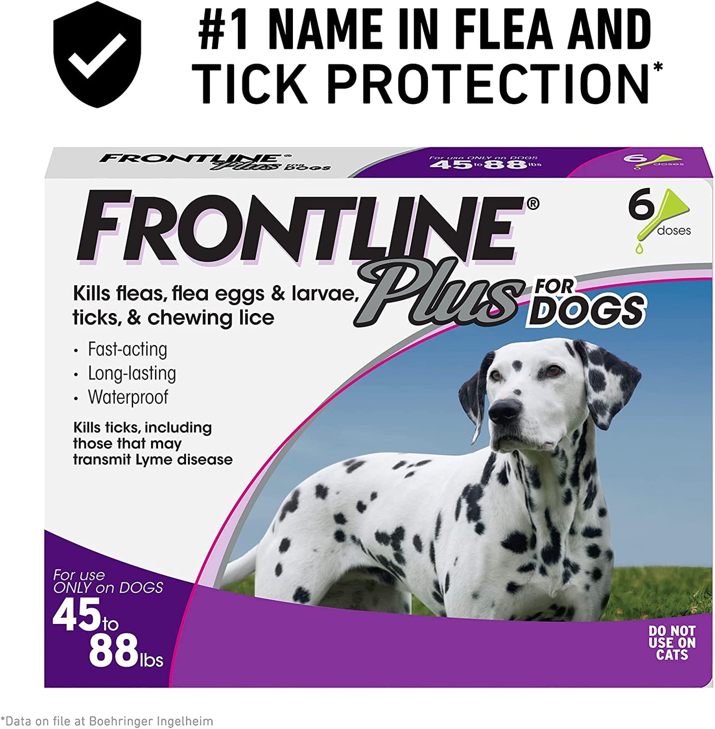 Frontline Plus Flea and Tick Treatment for Dogs 6 Month Large Dog 45-88 Pounds