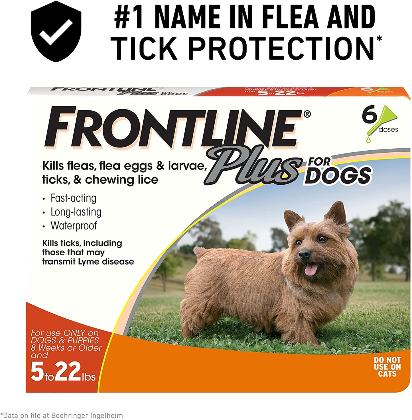 Frontline Plus Flea and Tick Treatment for Dogs 6 Month Small Dog 5-22 Pounds