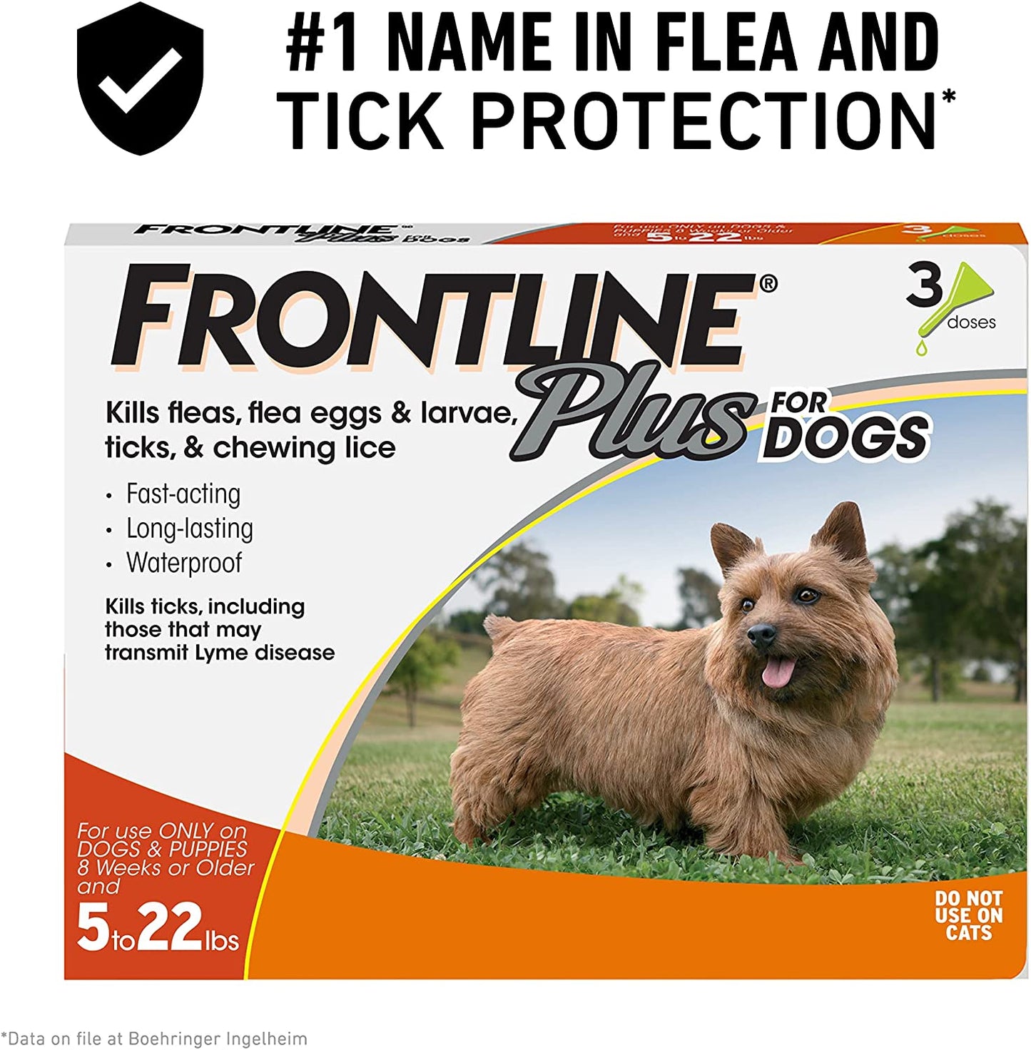 Frontline Plus Flea and Tick Treatment for Dogs 3 Month Small Dog 5-22 Pounds